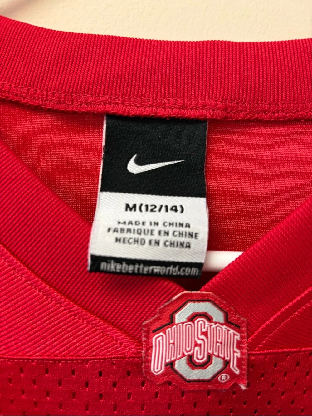 Nike Red Youth Football Jersey with White Number 5